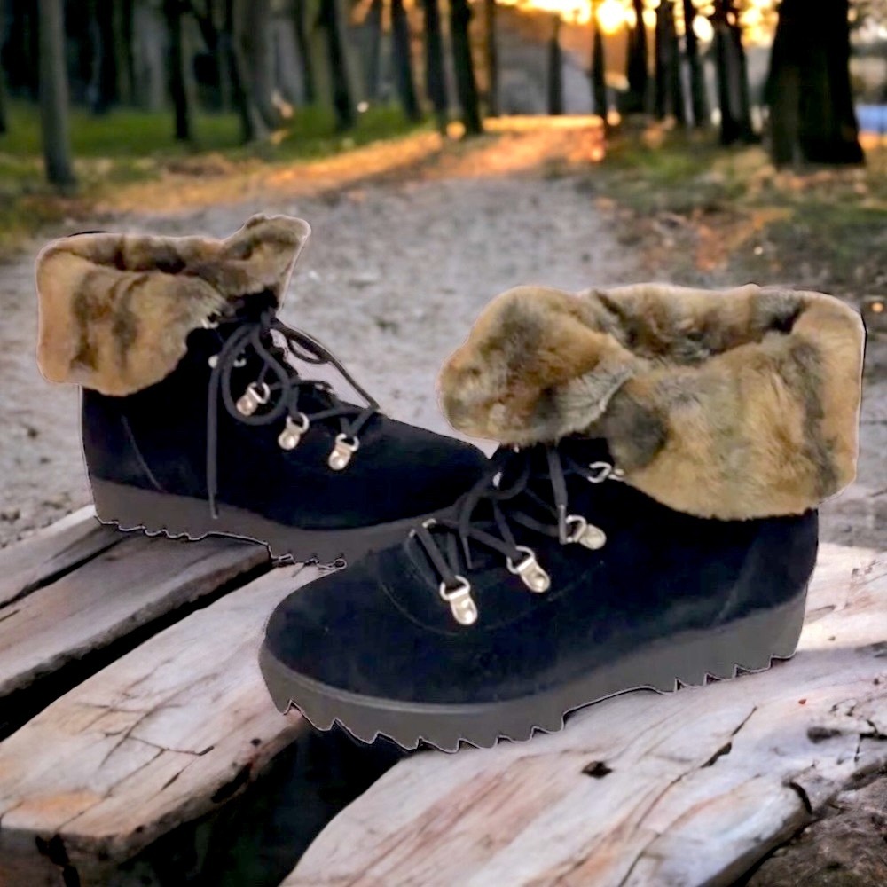 Cougar Women's Zag Suede Waterproof Fold-Over Winter Snow Boots Size 7